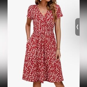 Short sleeve maternity nursing dress size small